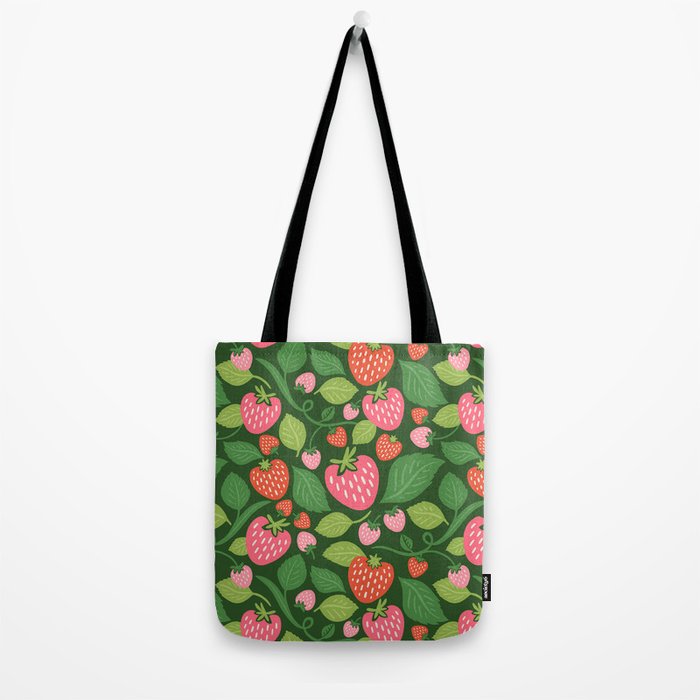 Wild Strawberries - green Tote Bag Gallery Image 2