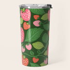 Wild Strawberries - green Travel Mug Gallery Image 2