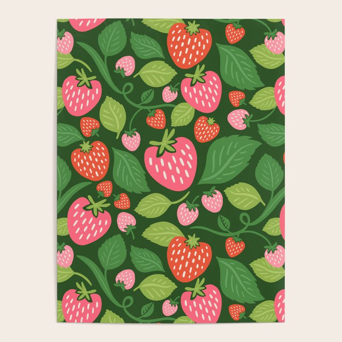 Wild Strawberries - green Poster Gallery Image 1