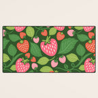 Wild Strawberries - green Desk Mat Gallery Image 3