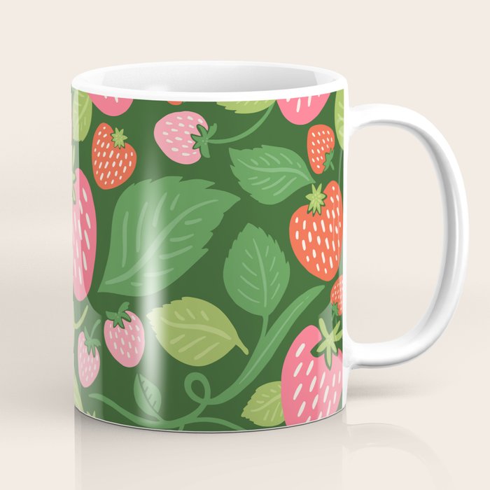 Wild Strawberries - green Coffee Mug Gallery Image 1