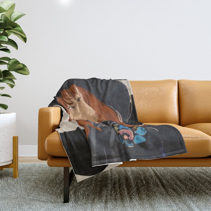 Girl Portrait 23 Throw Blanket Gallery Image 1