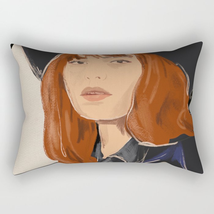 Girl Portrait 23 Rectangular Pillow Gallery Image 2