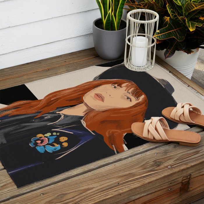 Girl Portrait 23 Outdoor Rug Gallery Image 2