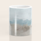 Beach Day II - Ocean Horizon Sandy Sunny Clear Blue Skies Abstract Nature Painting Art Print  Coffee Mug Gallery Image 4