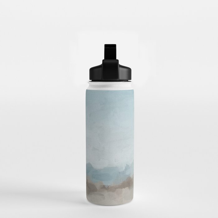 Beach Day II - Ocean Horizon Sandy Sunny Clear Blue Skies Abstract Nature Painting Art Print  Water Bottle Gallery Image 2