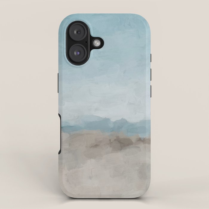 Beach Day II - Ocean Horizon Sandy Sunny Clear Blue Skies Abstract Nature Painting Art Print  iPhone Case Gallery Image 1