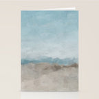 Beach Day II - Ocean Horizon Sandy Sunny Clear Blue Skies Abstract Nature Painting Art Print  Stationery Card Gallery Image 2