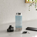 Beach Day II - Ocean Horizon Sandy Sunny Clear Blue Skies Abstract Nature Painting Art Print  Water Bottle Gallery Image 4
