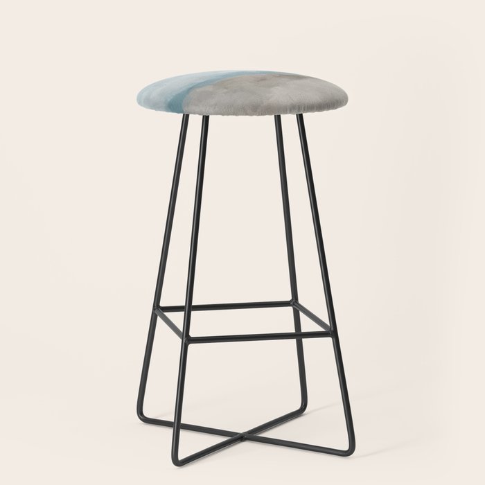 Beach Day II - Ocean Horizon Sandy Sunny Clear Blue Skies Abstract Nature Painting Art Print  Stool Gallery Image 1