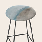 Beach Day II - Ocean Horizon Sandy Sunny Clear Blue Skies Abstract Nature Painting Art Print  Stool Gallery Image 2