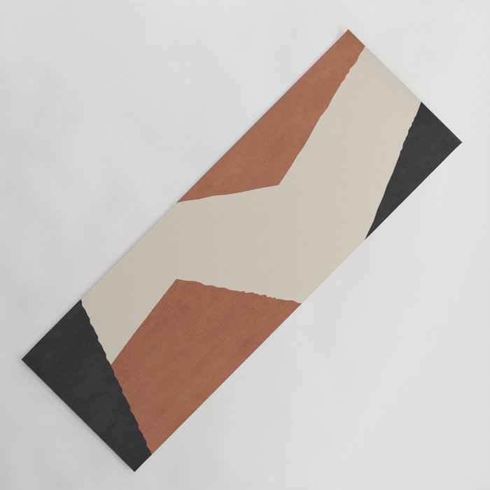 Graphic Edge Shapes - Terracotta Orange Brown Yoga Mat Gallery Image 1