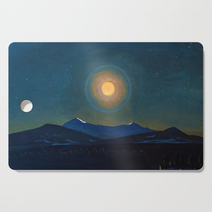 "Moonlight, Winter" by Rockwell Kent (1940) Cutting Board Gallery Image 1