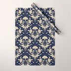 Victorian Botanicals Cornflower In Navy Blue Wrapping Paper Gallery Image 1