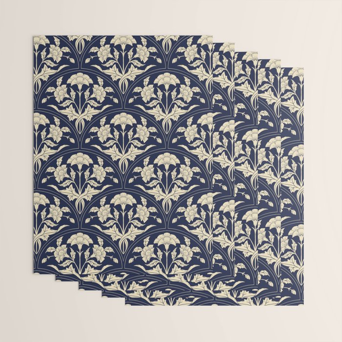 Victorian Botanicals Cornflower In Navy Blue Wrapping Paper Gallery Image 3