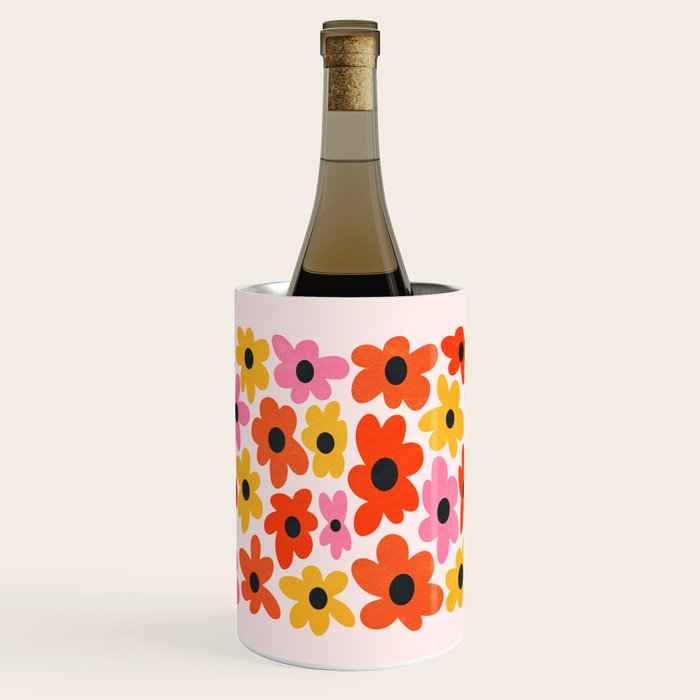 Retro Flowers: Pastel Edition Wine Chiller Gallery Image 1