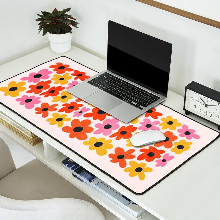 Retro Flowers: Pastel Edition Desk Mat Gallery Image 2