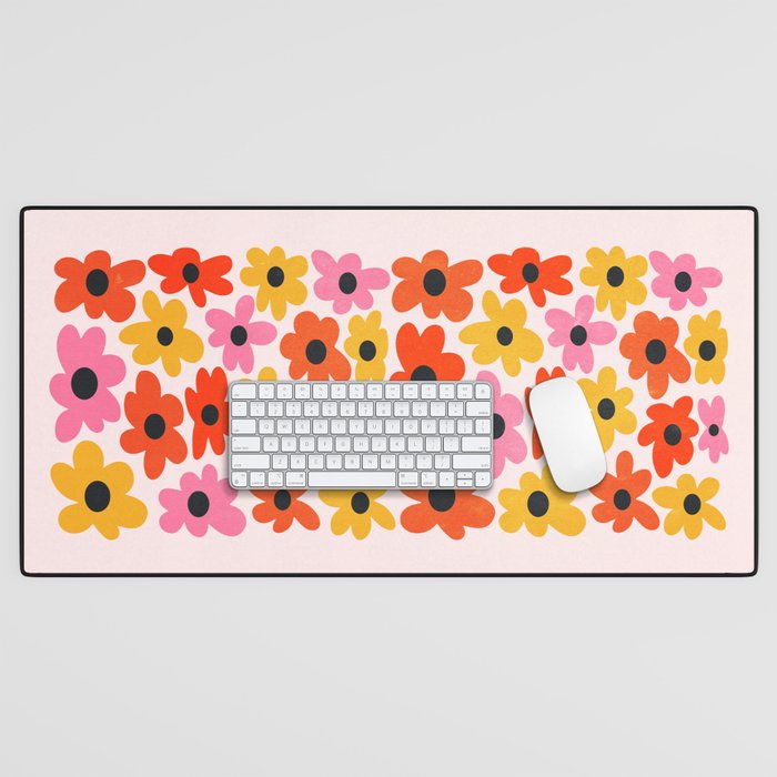 Retro Flowers: Pastel Edition Desk Mat Gallery Image 1