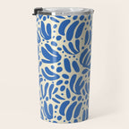 Abstract blue nature leaf shape art pattern Travel Mug Gallery Image 3