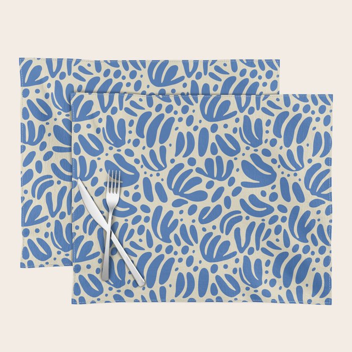 Abstract blue nature leaf shape art pattern Placemat Gallery Image 1