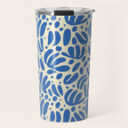 Abstract blue nature leaf shape art pattern Travel Mug Gallery Image 1