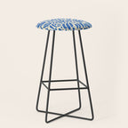 Abstract blue nature leaf shape art pattern Stool Gallery Image 1