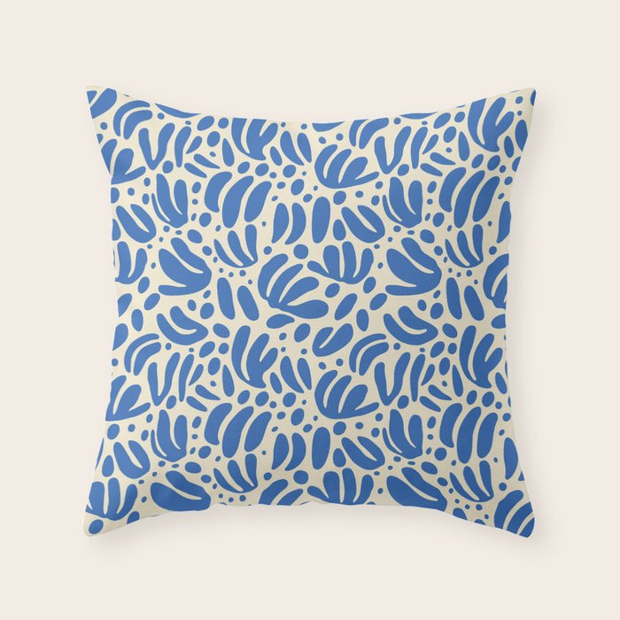 Abstract blue nature leaf shape art pattern Throw Pillow Gallery Image 6