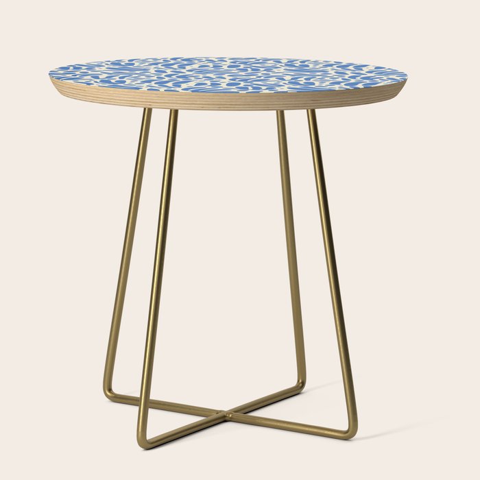 Abstract blue nature leaf shape art pattern Side Table Gallery Image 1
