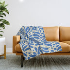 Abstract blue nature leaf shape art pattern Throw Blanket Gallery Image 1