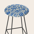 Abstract blue nature leaf shape art pattern Stool Gallery Image 2