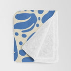 Abstract blue nature leaf shape art pattern Throw Blanket Gallery Image 3