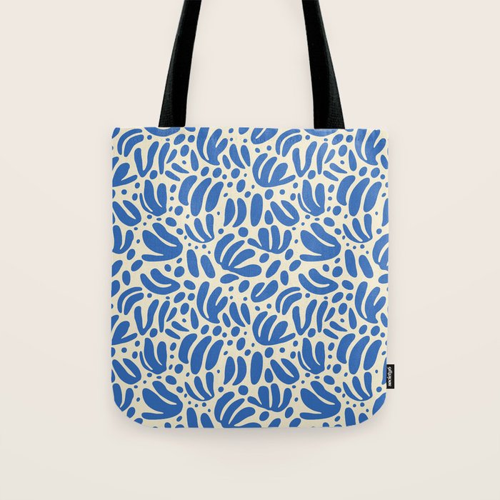 Abstract blue nature leaf shape art pattern Tote Bag Gallery Image 1