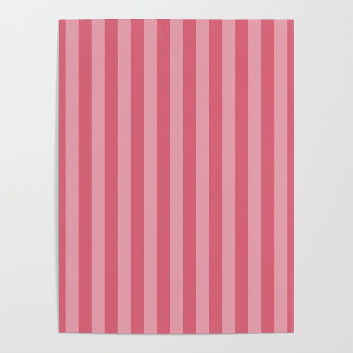 Large Nantucket Red Cabana Tent Stripes Poster Gallery Image 1