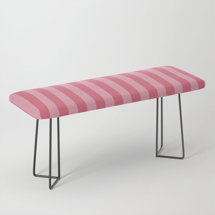 Large Nantucket Red Cabana Tent Stripes Bench Gallery Image 1