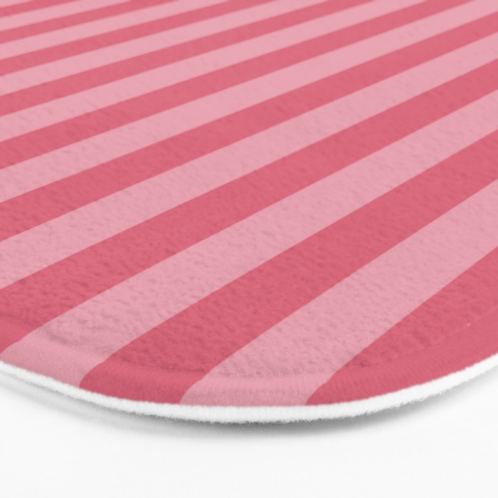 Large Nantucket Red Cabana Tent Stripes Bath Mat Gallery Image 3