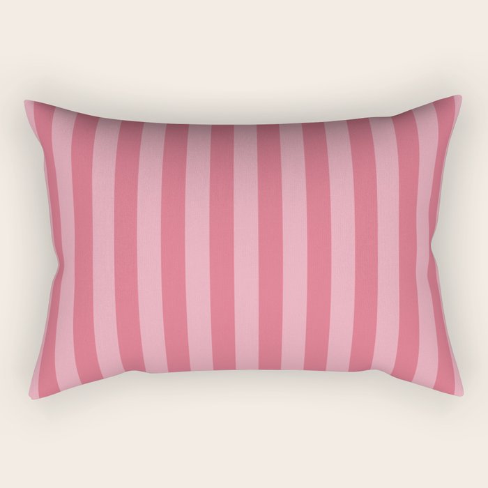 Large Nantucket Red Cabana Tent Stripes Rectangular Pillow Gallery Image 2