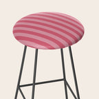 Large Nantucket Red Cabana Tent Stripes Stool Gallery Image 2