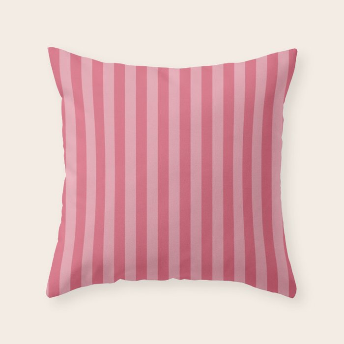 Large Nantucket Red Cabana Tent Stripes Throw Pillow Gallery Image 1