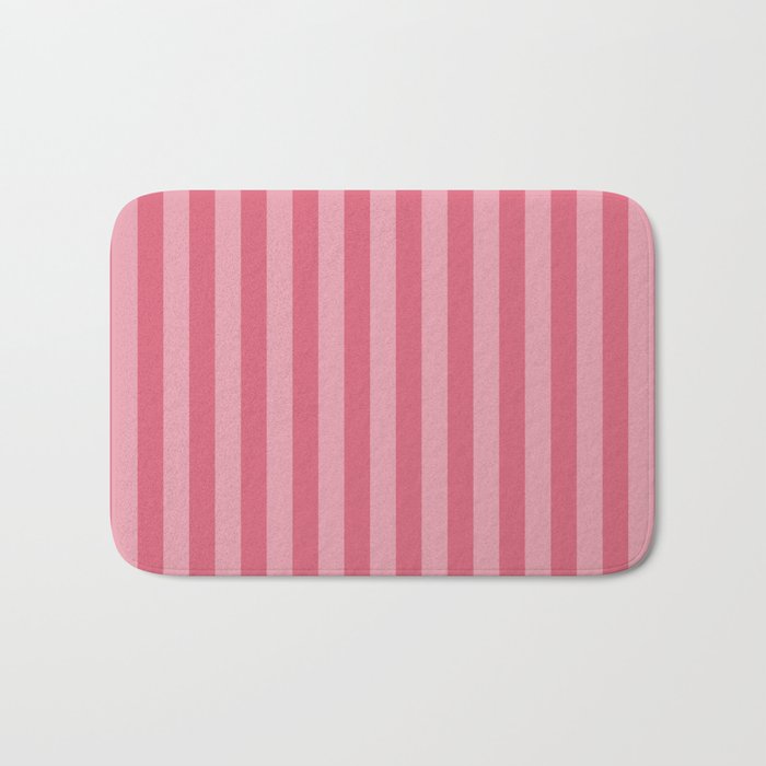 Large Nantucket Red Cabana Tent Stripes Bath Mat Gallery Image 1