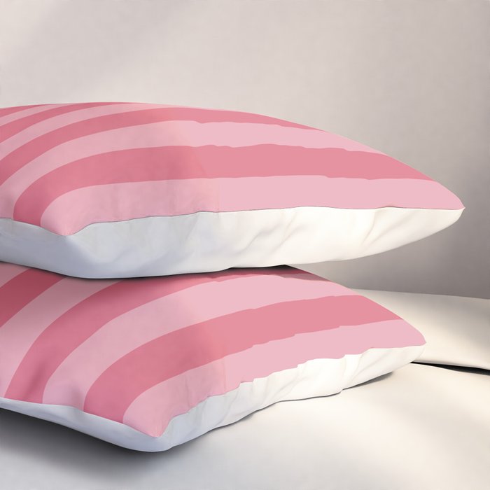 Large Nantucket Red Cabana Tent Stripes Pillow Sham Gallery Image 3