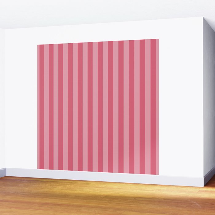 Large Nantucket Red Cabana Tent Stripes Wall Mural Gallery Image 2