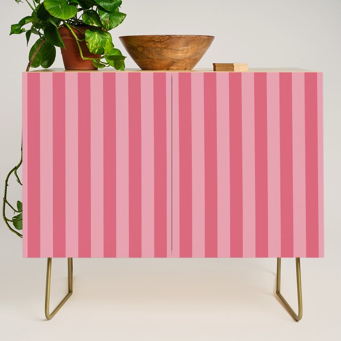 Large Nantucket Red Cabana Tent Stripes Credenza Gallery Image 1