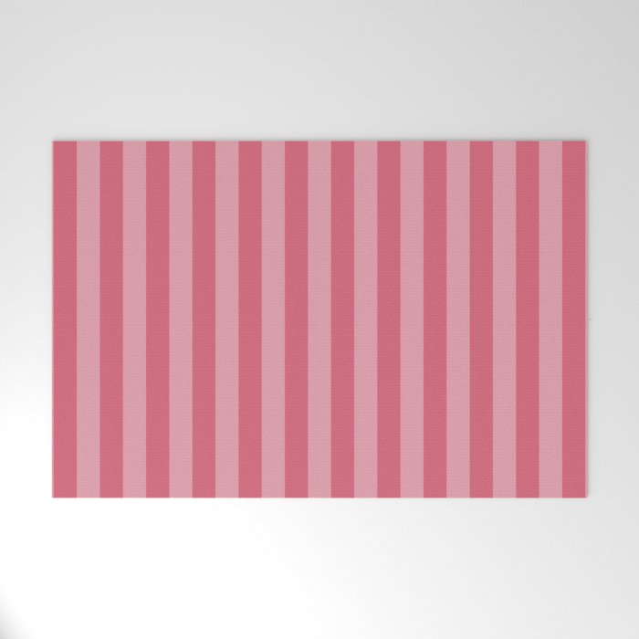 Large Nantucket Red Cabana Tent Stripes Welcome Mat Gallery Image 1