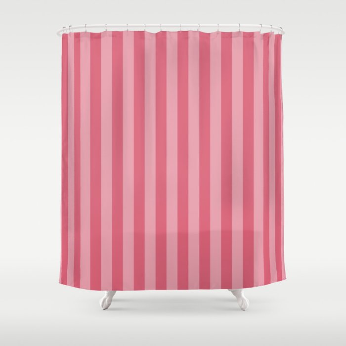 Large Nantucket Red Cabana Tent Stripes Shower Curtain Gallery Image 1