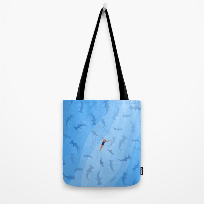Shark Beach Swimmer  Tote Bag Gallery Image 2