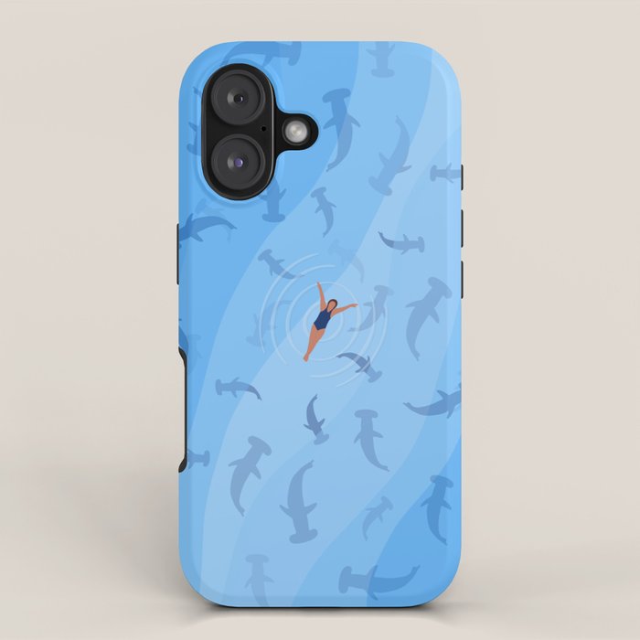 Shark Beach Swimmer  iPhone Case Gallery Image 1