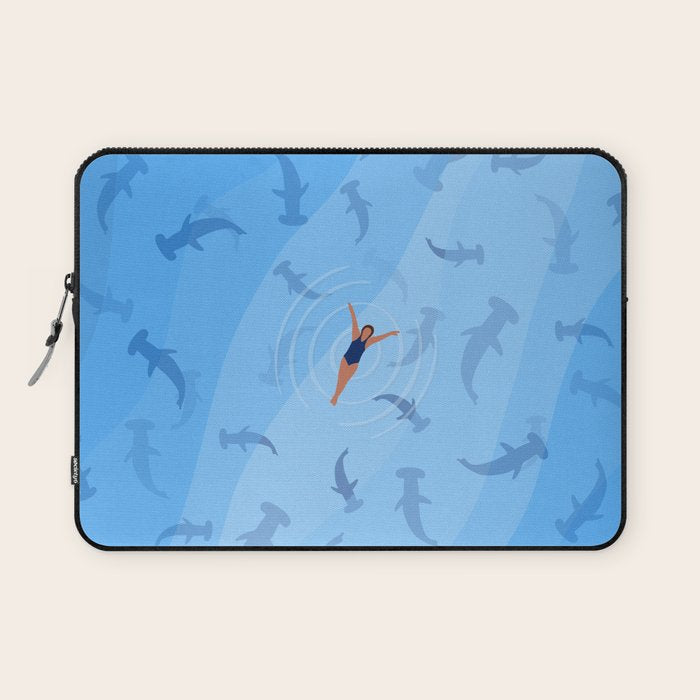 Shark Beach Swimmer  Laptop Sleeve Gallery Image 1
