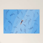 Shark Beach Swimmer  Welcome Mat Gallery Image 1