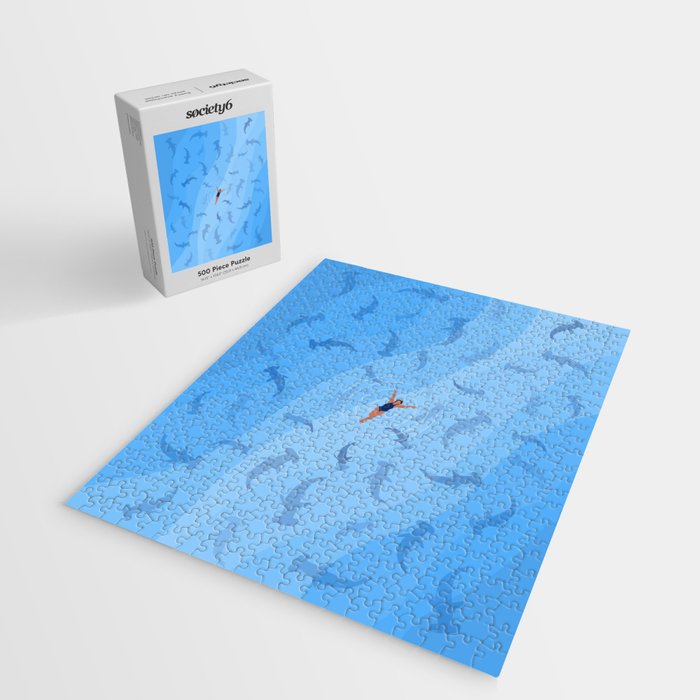 Shark Beach Swimmer  Jigsaw Puzzle Gallery Image 2