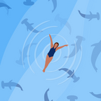 Shark Beach Swimmer  Coffee Mug Gallery Image 2
